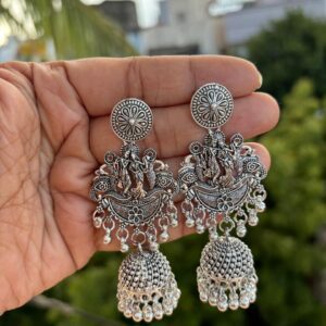 Radha Krishna sliver earring