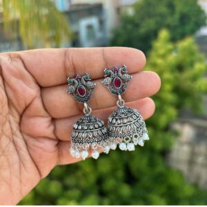 Oxidised sliver earring