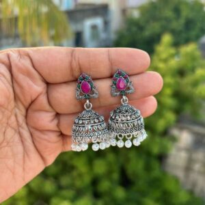 Oxidised sliver earring