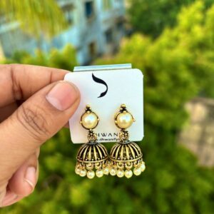 Pearl jhumkas earrings