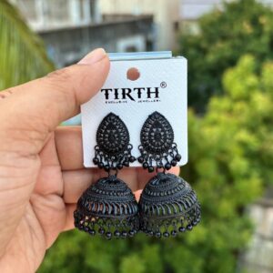 Black metal jhumka