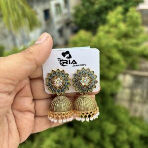 Peacock pattern jumka earring