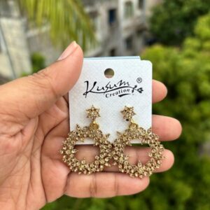 Branded Partywear earring golden
