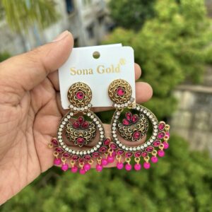 Classic party wearing earrings