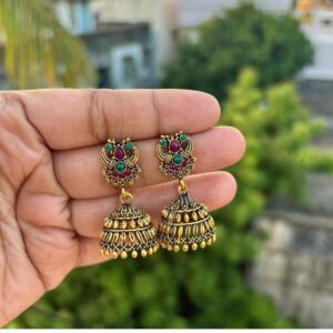 Golden jhumka earring