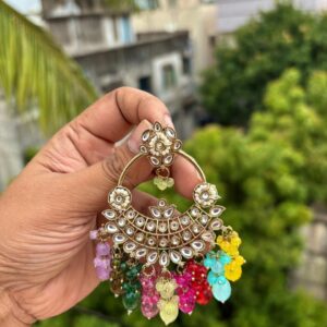 Party wearing multicolour earrings