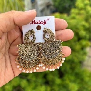 Peacock feather earrings