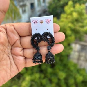Black metal earrings