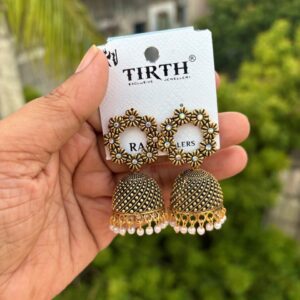Golden jhumkas