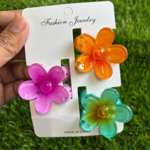 Floral hair clip (per card 3 clips )