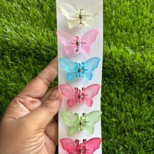Pack of 6 matte butterfly clip
